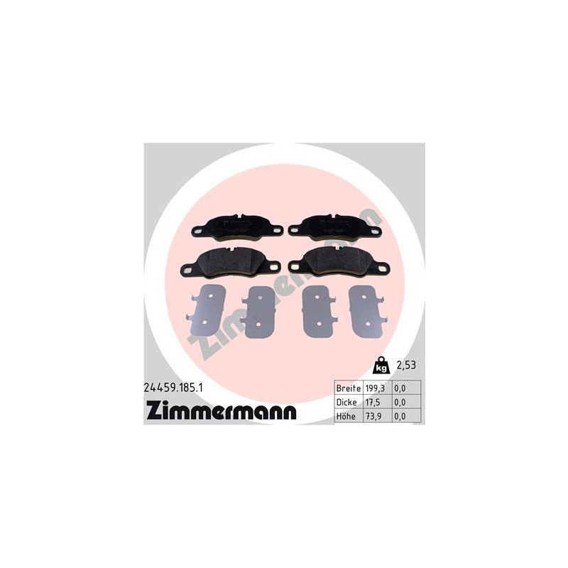 ZIMMERMANN 24459.185.1 Brake Pads Set Front for