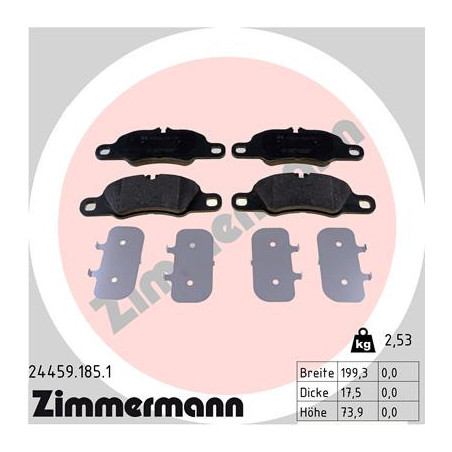 ZIMMERMANN 24459.185.1 Brake Pads Set Front for