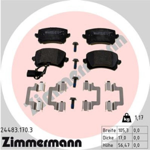ZIMMERMANN 24483.170.3 Pastillas de freno Trasero para