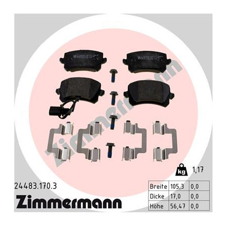 ZIMMERMANN 24483.170.3 Pastiglie freno Posteriore per