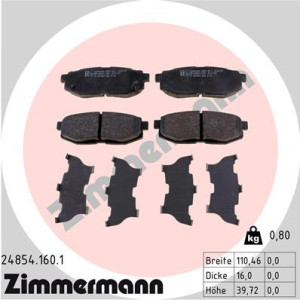 ZIMMERMANN 24854.160.1 Brzdové platničky Zadné pre