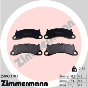 ZIMMERMANN 25003.170.1 Pastillas de freno Delantero para