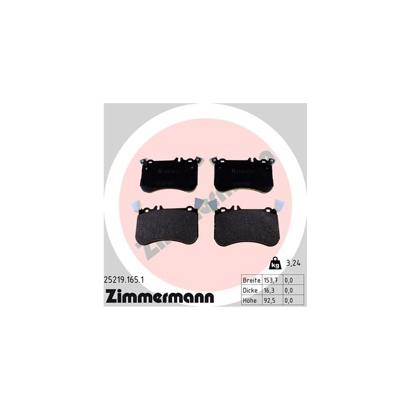 ZIMMERMANN 25219.165.1 Pastiglie freno