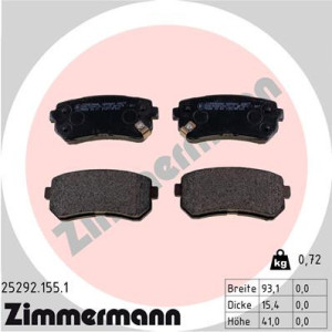 ZIMMERMANN 25292.155.1 Brzdové platničky Zadné pre