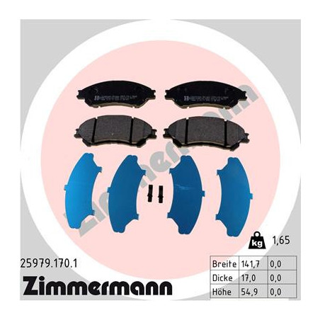 ZIMMERMANN 25979.170.1 Brzdové platničky Predné pre