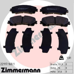 ZIMMERMANN 22117.160.1 Pastiglie freno Anteriore per
