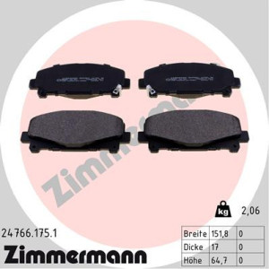 ZIMMERMANN 24766.175.1 Pastiglie freno Anteriore per