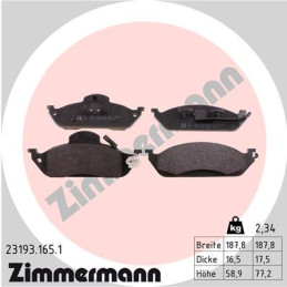 ZIMMERMANN 23193.165.1 Brake Pads