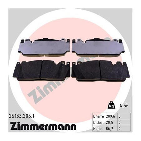ZIMMERMANN 25133.205.1 Pastiglie freno Anteriore per