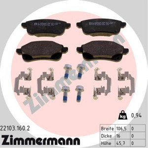 ZIMMERMANN 22103.160.2 Pastiglie freno Posteriore per