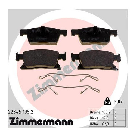 ZIMMERMANN 22345.195.2 Bremsbeläge Vorne für