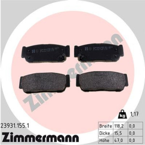 ZIMMERMANN 23931.155.1 Pastillas de freno Trasero para