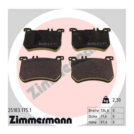ZIMMERMANN 25183.175.1 Bremsbeläge