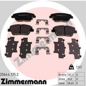 ZIMMERMANN 25644.175.2 Brzdové platničky Predné pre