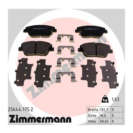 ZIMMERMANN 25644.175.2 Bremsbeläge Vorne für