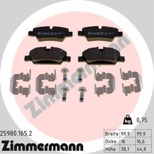 ZIMMERMANN 25980.165.2 Brzdové platničky Zadné pre