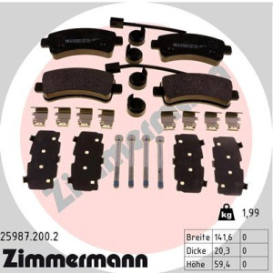 ZIMMERMANN 25987.200.2 Pastillas de freno Trasero para