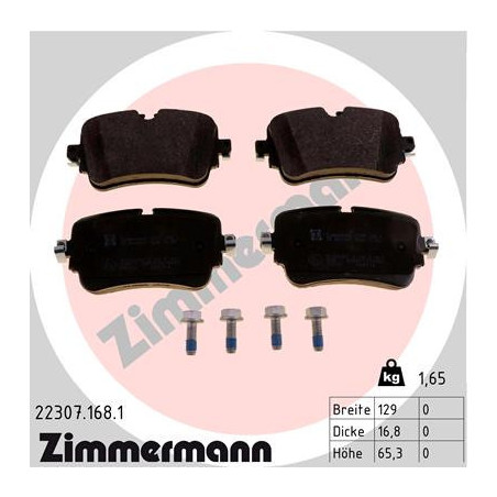 ZIMMERMANN 22307.168.1 Plaquettes de frein Arrière pour