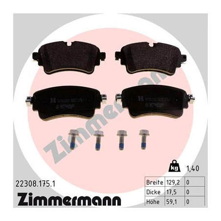 ZIMMERMANN 22308.175.1 Brake Pads Set Rear for