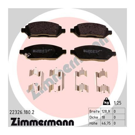 ZIMMERMANN 22326.180.2 Pastiglie freno Anteriore per