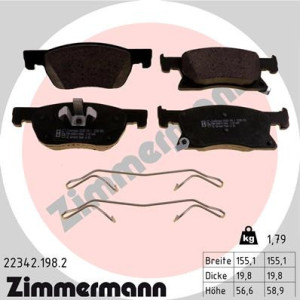 ZIMMERMANN 22342.198.2 Brzdové platničky Predné pre