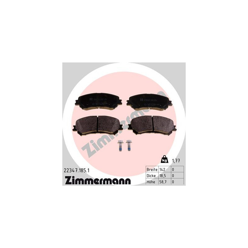ZIMMERMANN 22347.185.1 Klocki hamulcowe Przód dla