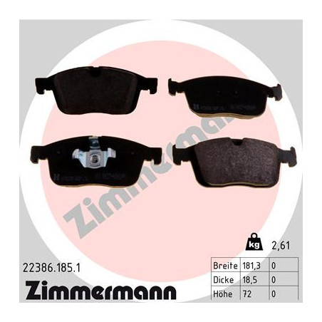 ZIMMERMANN 22386.185.1 Brake Pads Set Front for