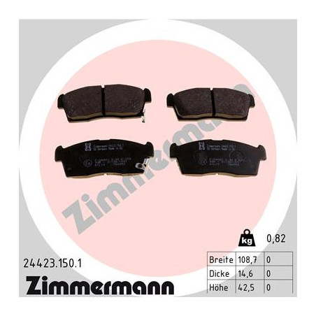 ZIMMERMANN 24423.150.1 Plaquettes de frein Avant pour