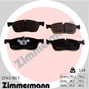 ZIMMERMANN 22145.180.1 Brzdové platničky Predné pre