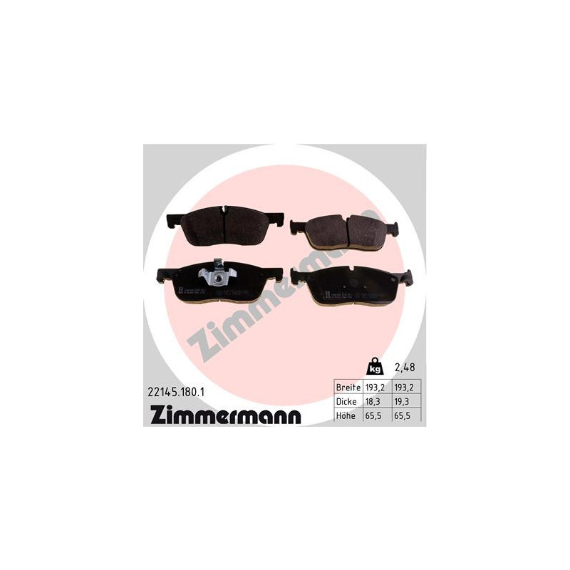 ZIMMERMANN 22145.180.1 Pastiglie freno Anteriore per