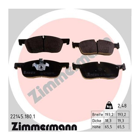 ZIMMERMANN 22145.180.1 Brzdové destičky Přední pro