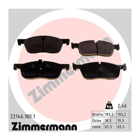 ZIMMERMANN 22146.180.1 Brzdové platničky Predné pre