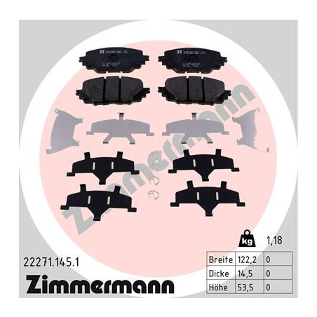 ZIMMERMANN 22271.145.1 Plaquettes de frein Avant pour