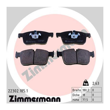 ZIMMERMANN 22302.185.1 Plaquettes de frein Avant pour