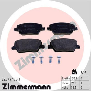 ZIMMERMANN 22397.190.1 Plaquettes de frein Avant pour