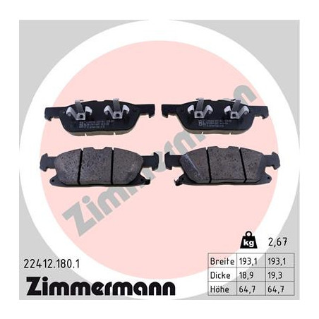 ZIMMERMANN 22412.180.1 Klocki hamulcowe Przód dla