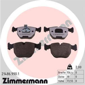ZIMMERMANN 21486.990.1 Brzdové destičky Přední pro