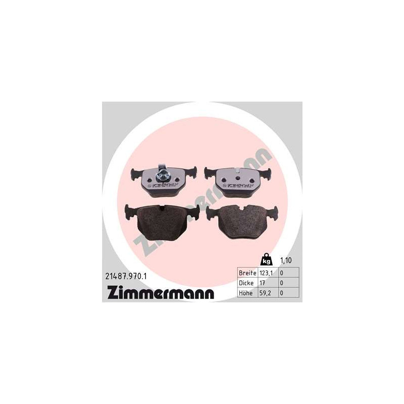 ZIMMERMANN 21487.970.1 Bremsbeläge Hinten für