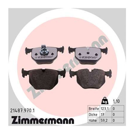 ZIMMERMANN 21487.970.1 Klocki hamulcowe Tył dla