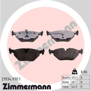 ZIMMERMANN 21934.970.1 Brzdové platničky Zadné pre