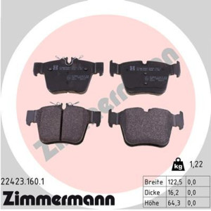 ZIMMERMANN 22423.160.1 Brzdové platničky Zadné pre