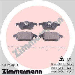 ZIMMERMANN 23402.200.3 Bremsbeläge