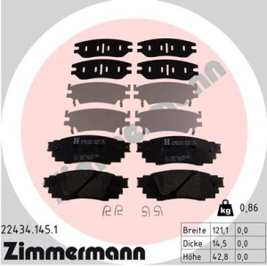 ZIMMERMANN 22434.145.1 Brzdové platničky Zadné pre