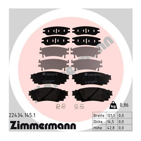 ZIMMERMANN 22434.145.1 Brzdové destičky Zadní pro