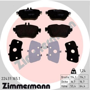 ZIMMERMANN 22437.165.1 Plaquettes de frein Arrière pour