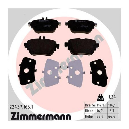 ZIMMERMANN 22437.165.1 Plaquettes de frein Arrière pour