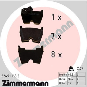 ZIMMERMANN 22491.165.2 Brzdové platničky Predné pre