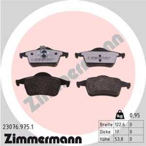 ZIMMERMANN 23076.975.1 Brake Pads Set Rear for