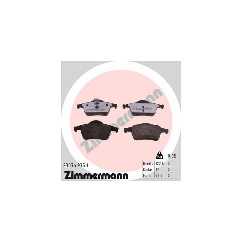 ZIMMERMANN 23076.975.1 Brake Pads Set Rear for