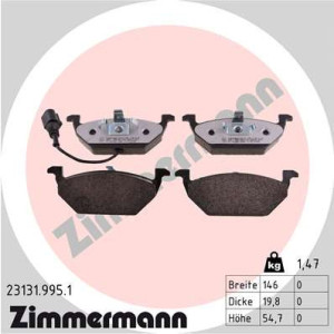 ZIMMERMANN 23131.995.1 Brzdové platničky Predné pre